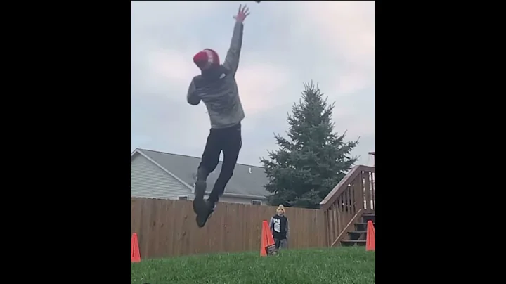 Kid catches in insane one hand catch