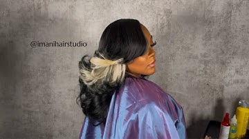 SIDE PART QUICK WEAVE + PEACOCK LAYERS | HAIR TUTORIAL