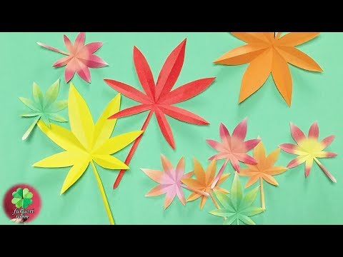 モミジの葉切り紙50枚　 紅葉2色　赤橙　秋飾り　受注　※暫くお休みします hqdefault.jpg