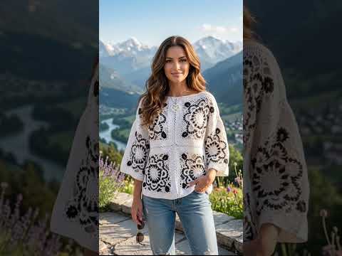 Créez une tunique, un gilet, un top avec ce Granny square #crochet #tutorial #diy