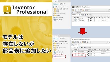 モデルは存在しないが部品表に追加したい【Inventor】
