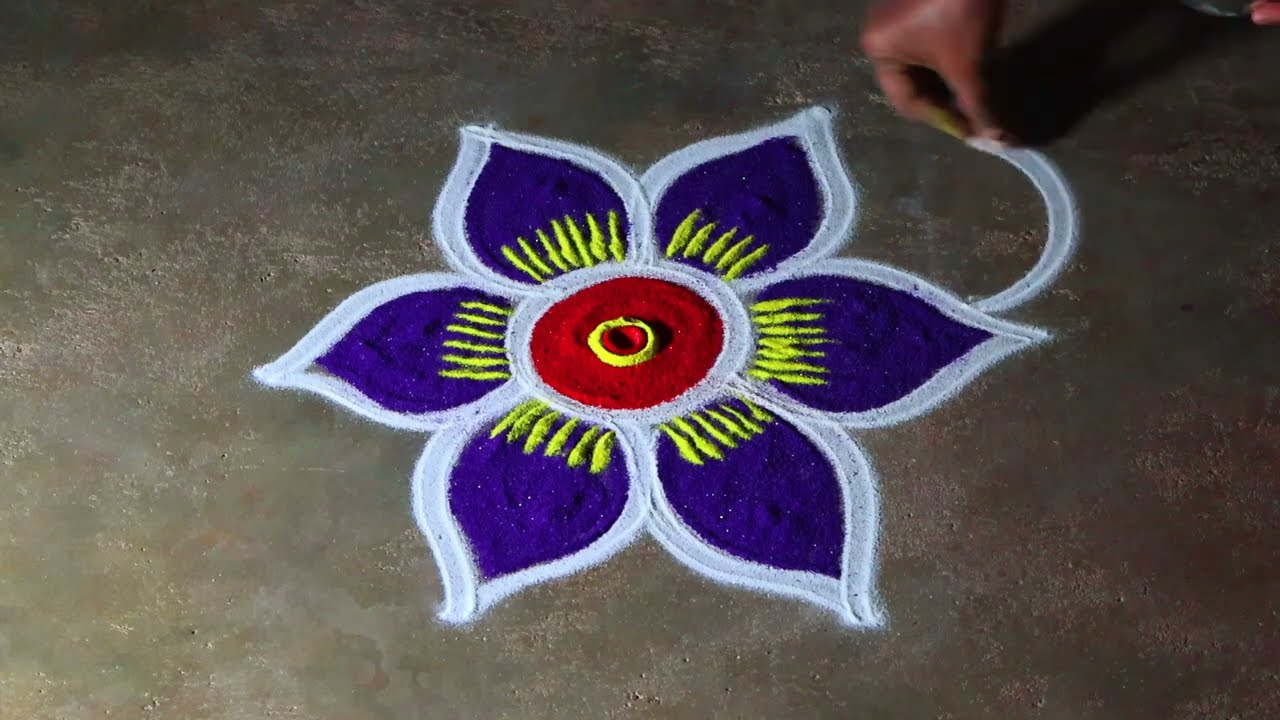mattuPongal special  🌻diyamuggulu beautiful rangoli 3*2🌻mattu pongal flowers kolam