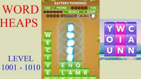 Word Heaps Level 1001 - 1010 | All Answers | Walkthrough