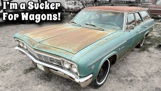 I LOVE BIG WAGONS & I cannot lie! 1966 Impala wagon   #barnfind #wagon #impala #patina #marchmadness