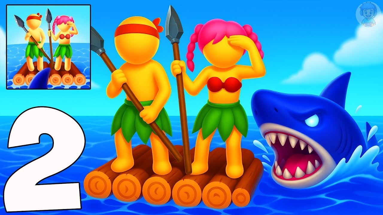 Raft Survivors - Gameplay Walkthrough Part 2 - Building a Raft in the Ocean (iOS, Android)