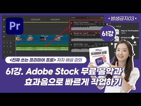 [61강] 프리미어 프로 2025 강좌 - Adobe Stock의 무료 음악과 효과음으로 빠르게 작업하기 (챕터6-밤샘금지3)