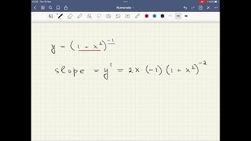 Bonus (10 Points) Where on the curve y = (1+ x2)-1 does the tangent line have the greatest slope?