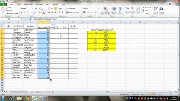Vlookup in Excel for grading