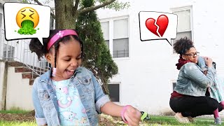 THROW UP PRANK on mom (CUTE REACTION)