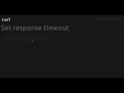 Set response timeout #curl