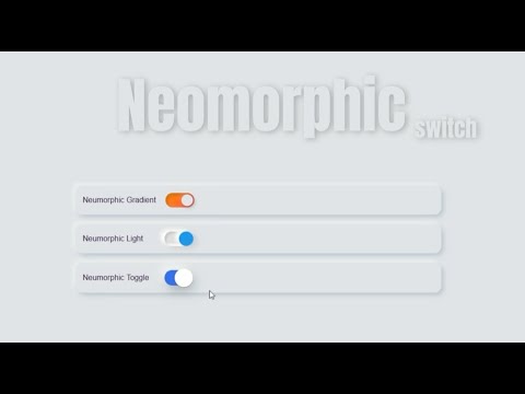 Neumorphic Toggle Switches with Smooth Animations | HTML & CSS UI Design Tutorial