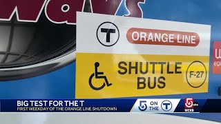 'We'll get better as we go:' First day of Orange Line shutdown