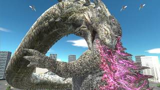 Evolved Godzilla VS. Jörmungandr(World Serpent) ! - Animal Revolt Battle Simulator