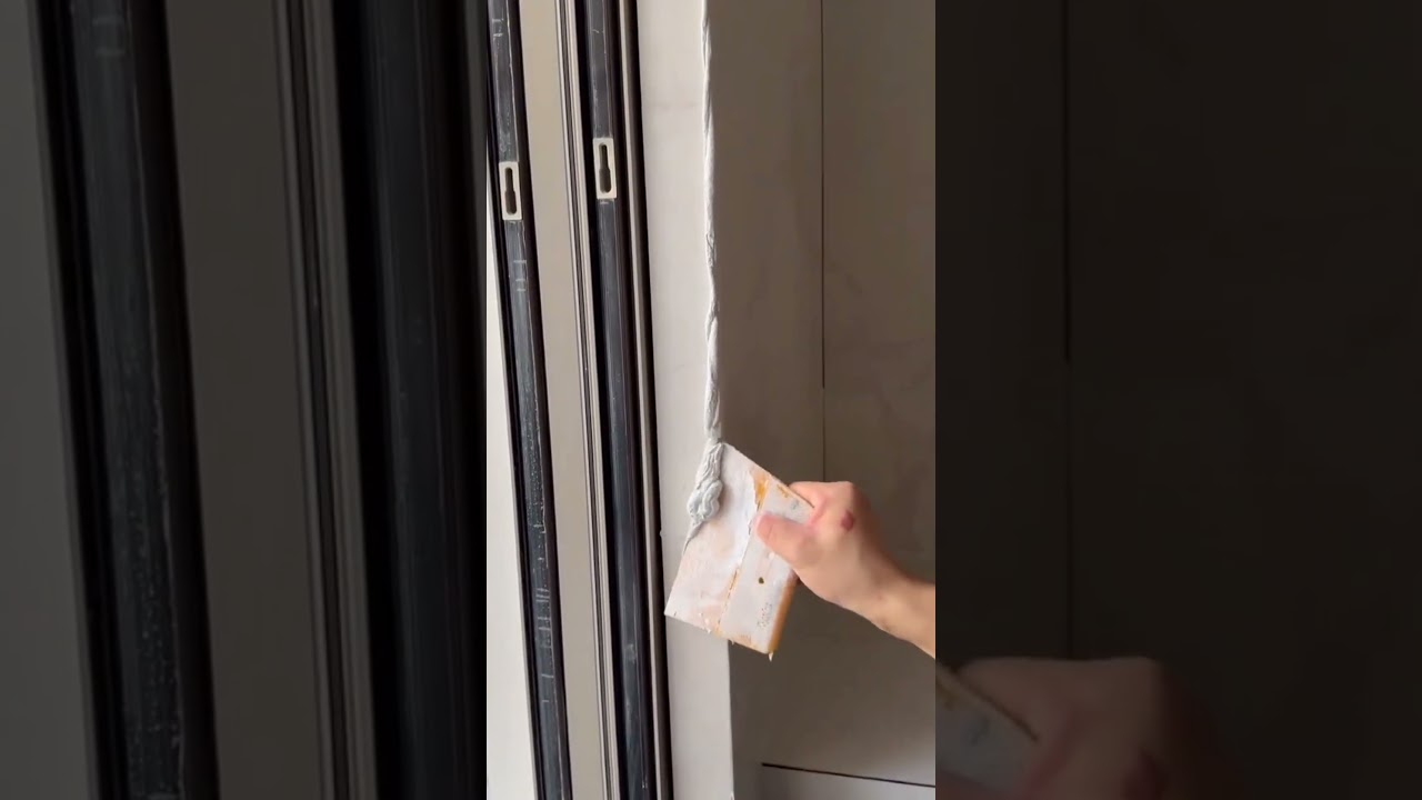 the process of leveling white cement on the corner of the window edge wall adlı videoyu YouTube'da izle the process of leveling white cement on the corner of the window edge wall adlı videoyu YouTube'da izle