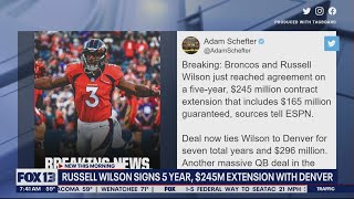Russell Wilson signs 5-year, $245M extension with Denver | FOX 13 Seattle screenshot 5