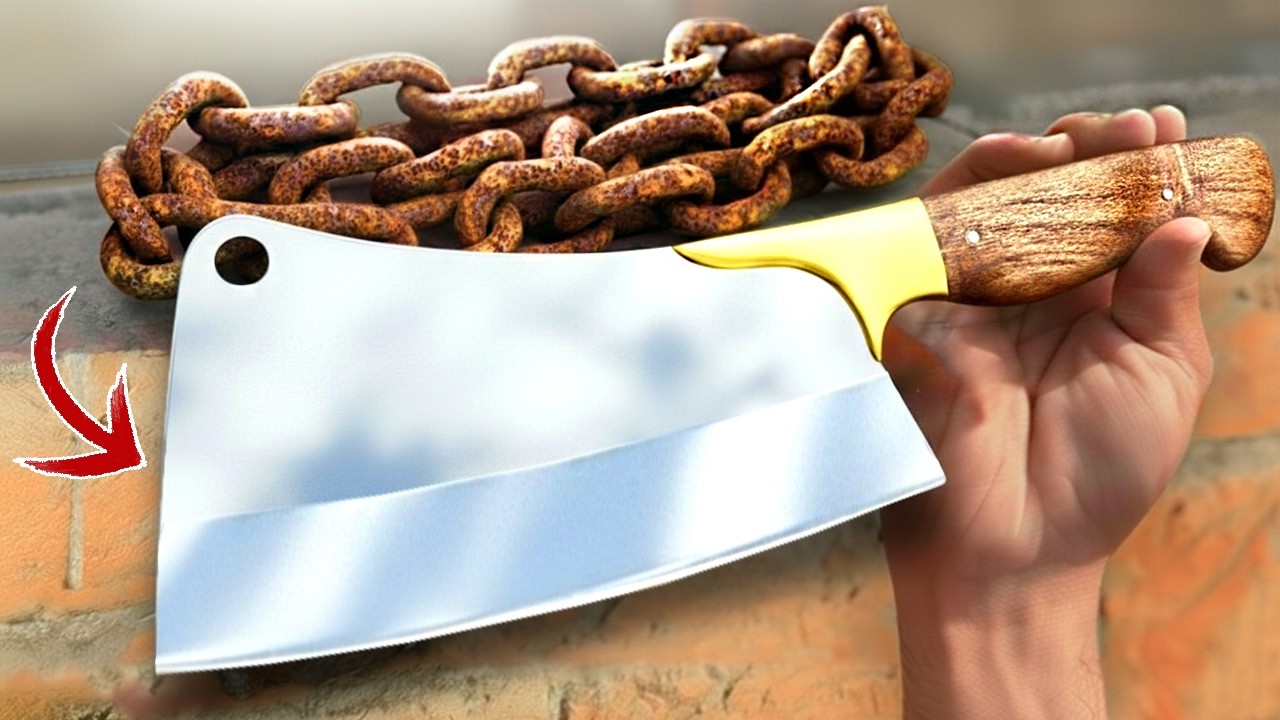 Forging a Meat Cleaver out of Iron Chain