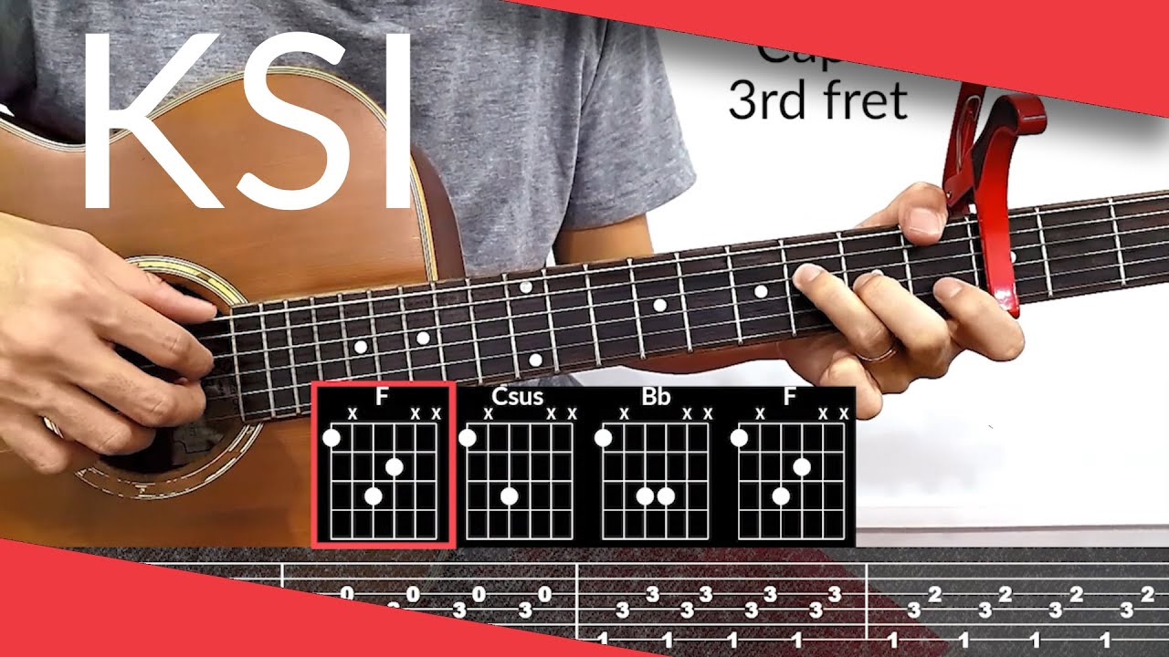 Holiday (KSI) Guitar Tutorial Tab, Chords YouTube