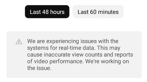We are experiencing issues with the systems for realtime data yt studio || we