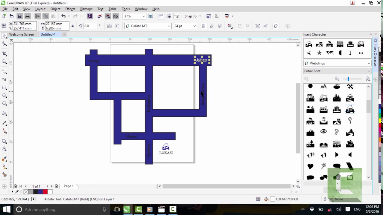 Belajar Membuat Peta Lokasi Dicorel Draw X7 YouTube