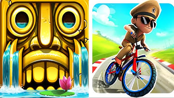 Temple Run 2 Reverse Gameplay - Little Singham Cycle Race VS Temple Run 2 Volcano Island
