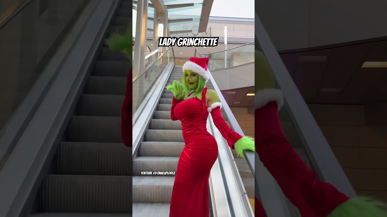 Went to the mall in my Grinchette outfit ! #grinchmas #grinch #viralshort