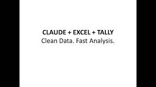 Claude + Excel + Tally: Get Clean Tally Data in Excel and Let AI Do the Analysis