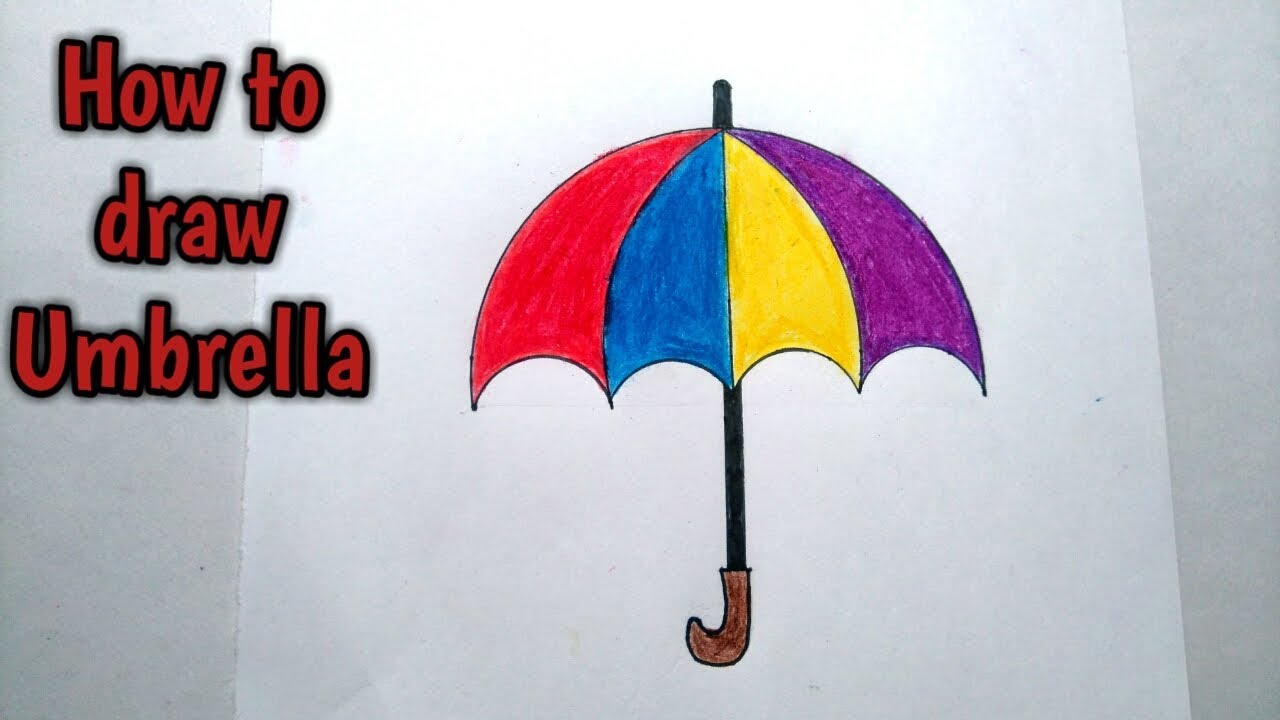 How to draw umbrella step by step ☂️☂️☂️ easy drawing for beginners