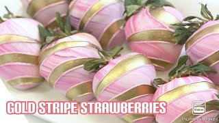 How To Make Gold Stripe Chocolate Covered Strawberries