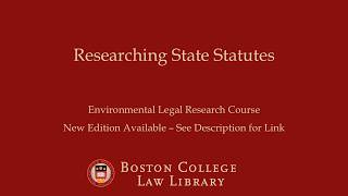 Researching State Statutes