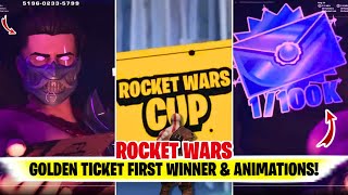 ROCKET WARS Golden Ticket FIRST WINNER | Fortnite Rocket Wars Golden Ticket Win Screen Animations