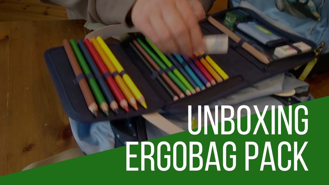 Ergobag Federmäppchen gefüllt 20-tlg Stifteetui 14 cm KaroalaBär-blau karo