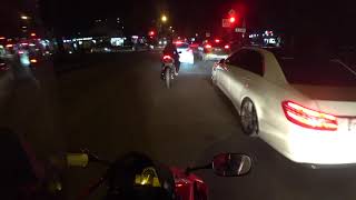 Две CBR 600 RR по вечернему городу и ночной трассе