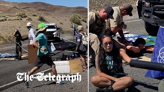 video: Watch: Gun-wielding rangers clear eco-protestors blockade in Nevada