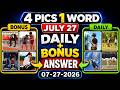 4 Pics 1 Word ANSWER July 27 2026 Daily Puzzle Bonus 