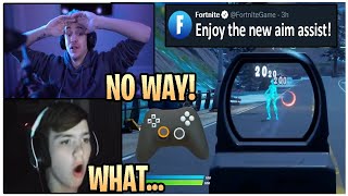 Ninja & Mongraal React To New Aiming Feature For Controller Players In Fortnite! (Gyro Controls)