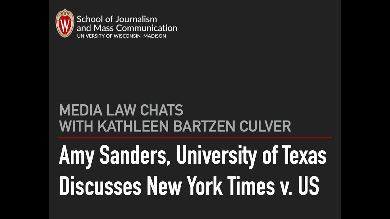 Media Law Chats New York Times v. US with Amy Sanders YouTube