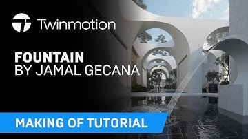 Fountain exterior rendering Making Of in Twinmotion 2023.1
