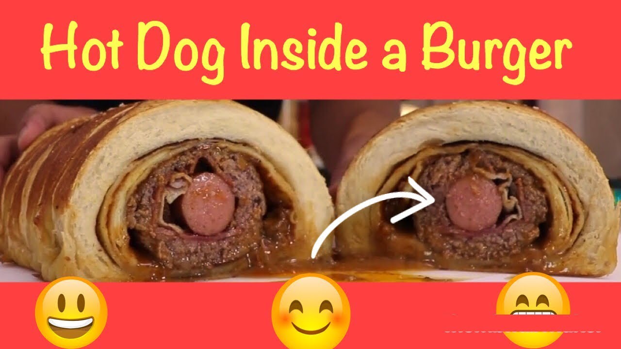 Grilled Hot Dog Inside a Burger / Hot Dog Dentro de una Hamburguesa bbq significado