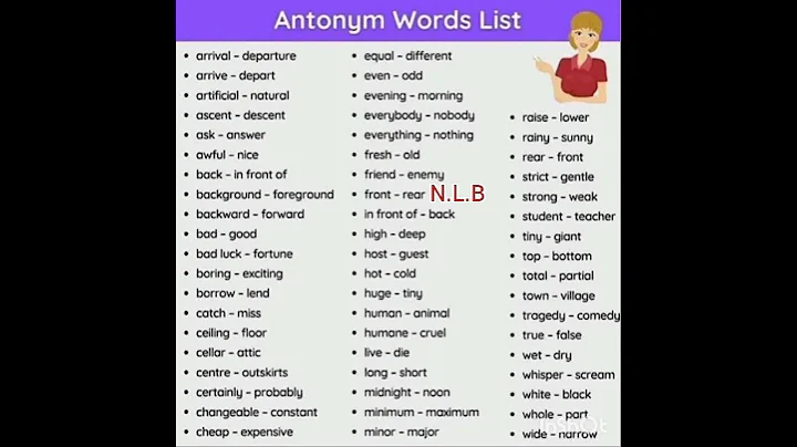 English # Antonyms words list # 270