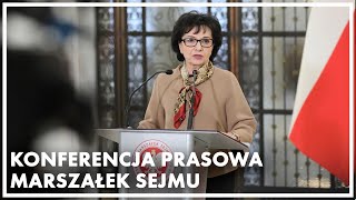 Konferencja Prasowa Marszałek Sejmu Elżbiety Witek Ws. Zwołania Dodatkowego Posiedzenia Sejmu