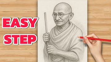 How to draw Mahatma Gandhiji | Gandhi jayanti drawing | Independence day drawing ✨️