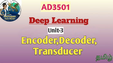 Encoder, Decoder, Transducer in RNN in deep learning tamil||AD3501||Unit-3||AI&DS||Anna university.