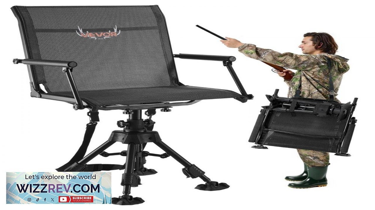 VEVOR Hunting Chair 360 Silent Swivel Foldable Portable Blind Chair Heavy Duty Steel