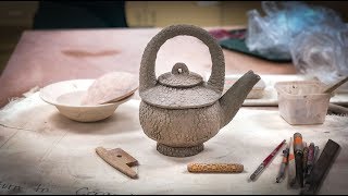 Making a Handbuilt Slab Teapot - Rounding a Cylinder, Making a Spout, Hollow Handle, L