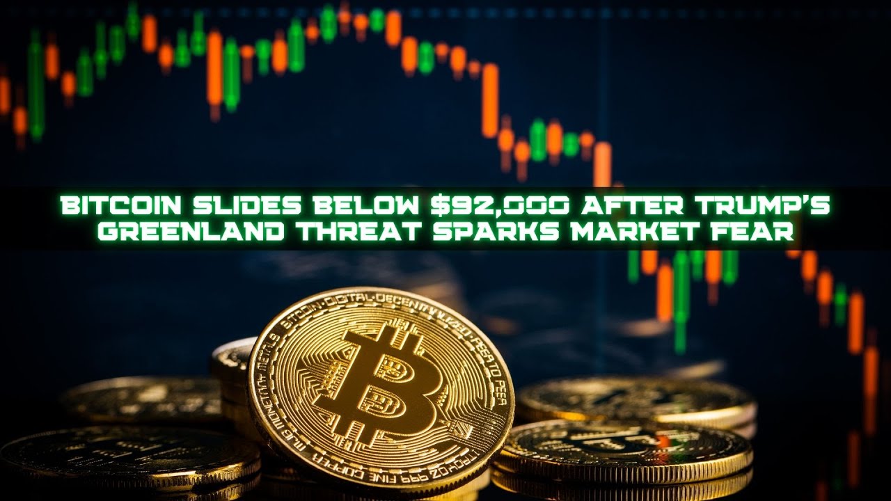 Bitcoin Slides Below $92,000 After Trump’s Greenland Threat Sparks Market Fear