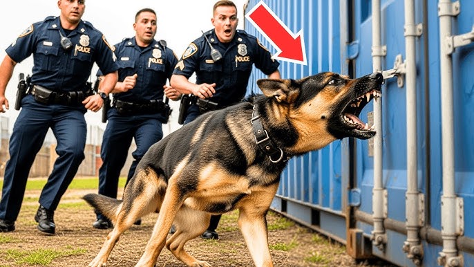 K9 Dog Lunges And Barks Fiercely At Container Truck– Police Immediately  Shut Down Entire Border Gate