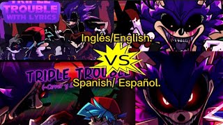 vs Sonic.exe- Triple trouble- Friday's Night Funky (Cover Inglés vs Español)