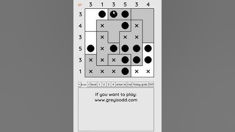 Grey is Odd - Today grids. Solution level 1 6X6 dated 04-18-2024 #logicpuzzles #logicgames  #games