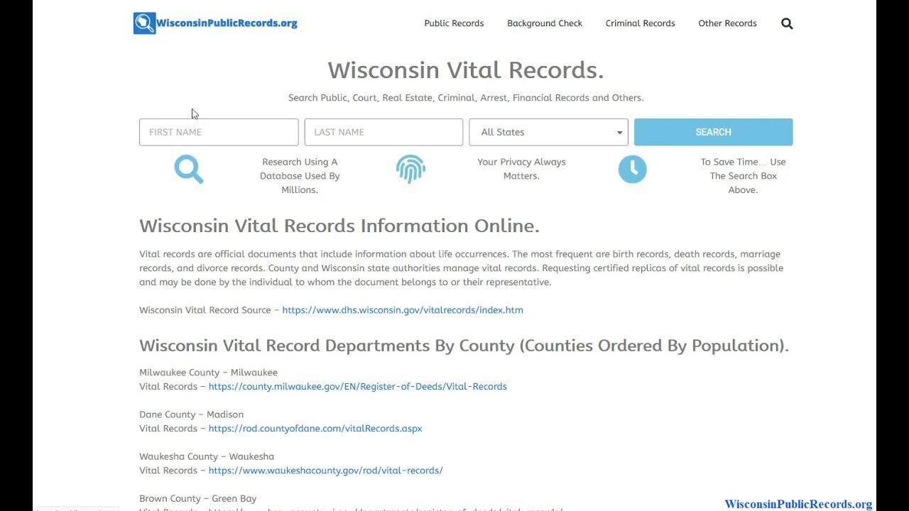 Wisconsin Vital Records (Birth, Death, Marriage, Divorce, Ancestry Search Online). YouTube