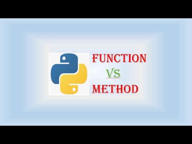 Key differences Python methods vs functions